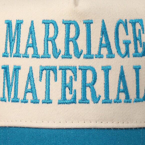 MARRIAGE MATERIAL Message Premium Embroidered Baseball Caps - Picture 2 of 7